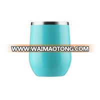 Best selling 12 oz custom print double wall insulated vacuum stainless steel travel plain wine glass tumbler