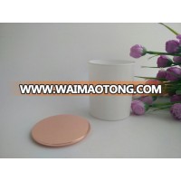 wholesale white glass candle jar with rose gold lid