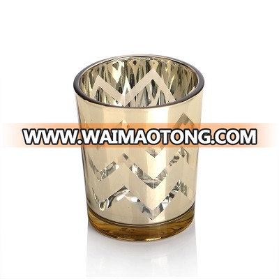 Chinese factory elegent electric gold candle holders wholesale in dining table